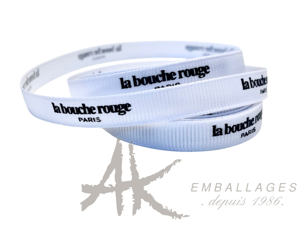 ruban gros grain blanc ruban gros grain blanc logo LA BOUCHE ROUGE