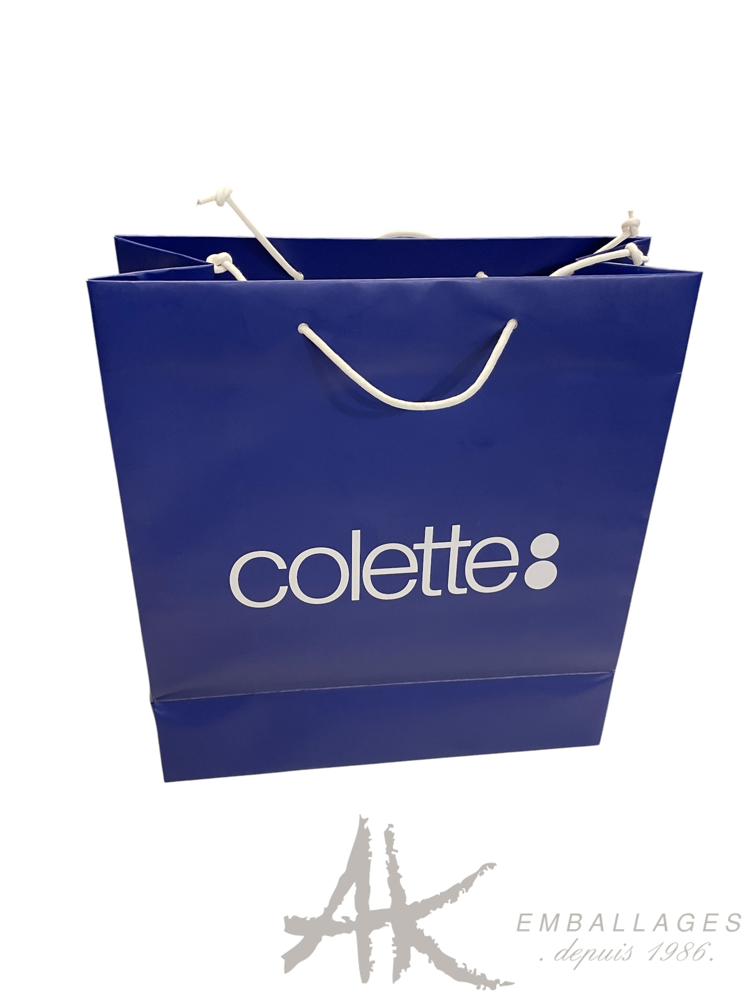 sac papier PEFC sac papier à cordon blanc coton - imprimé logo colette