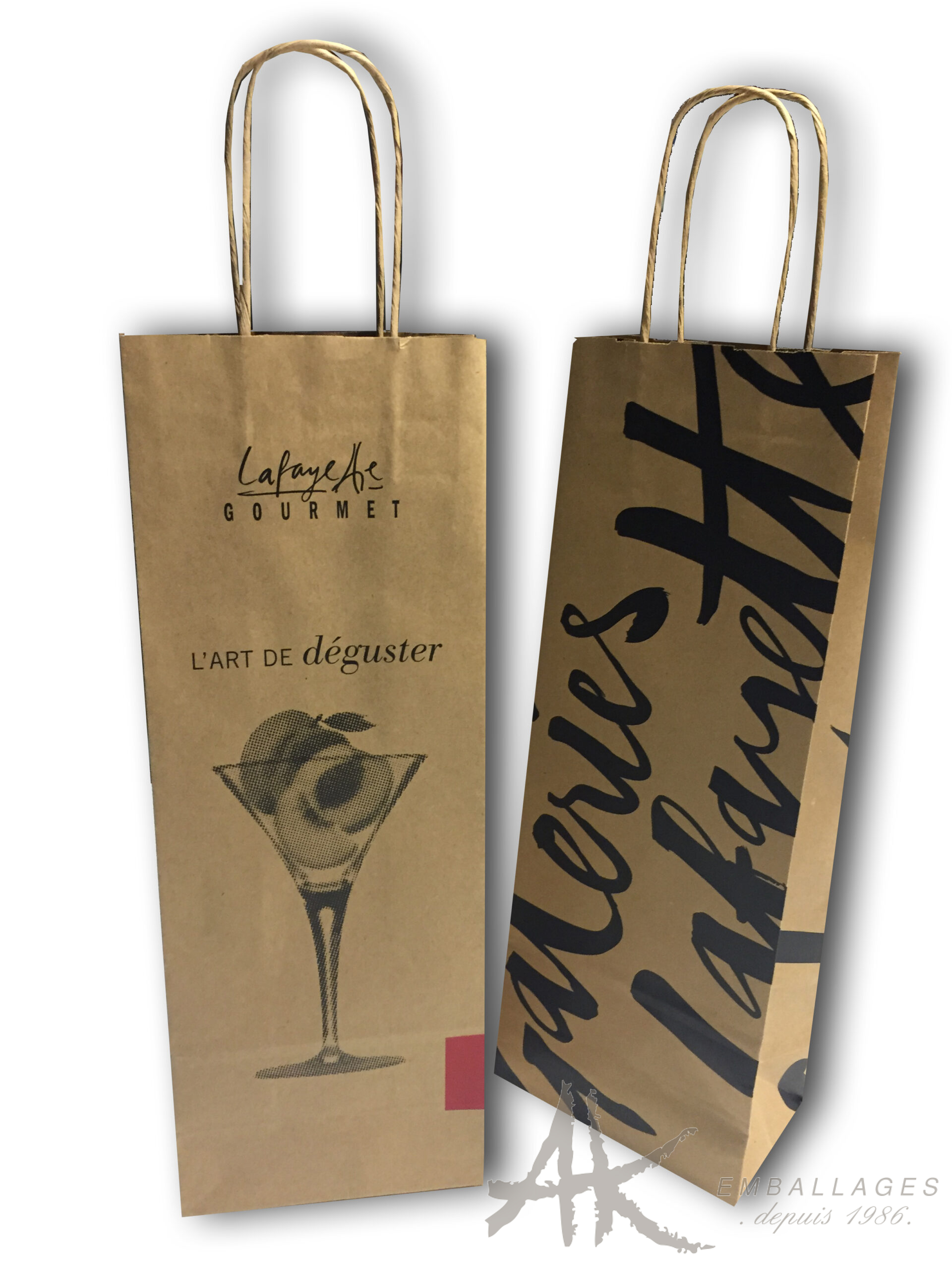 SAC EN PAPIER KRAFT BRUN POUR BOUTEILLE DE VIN