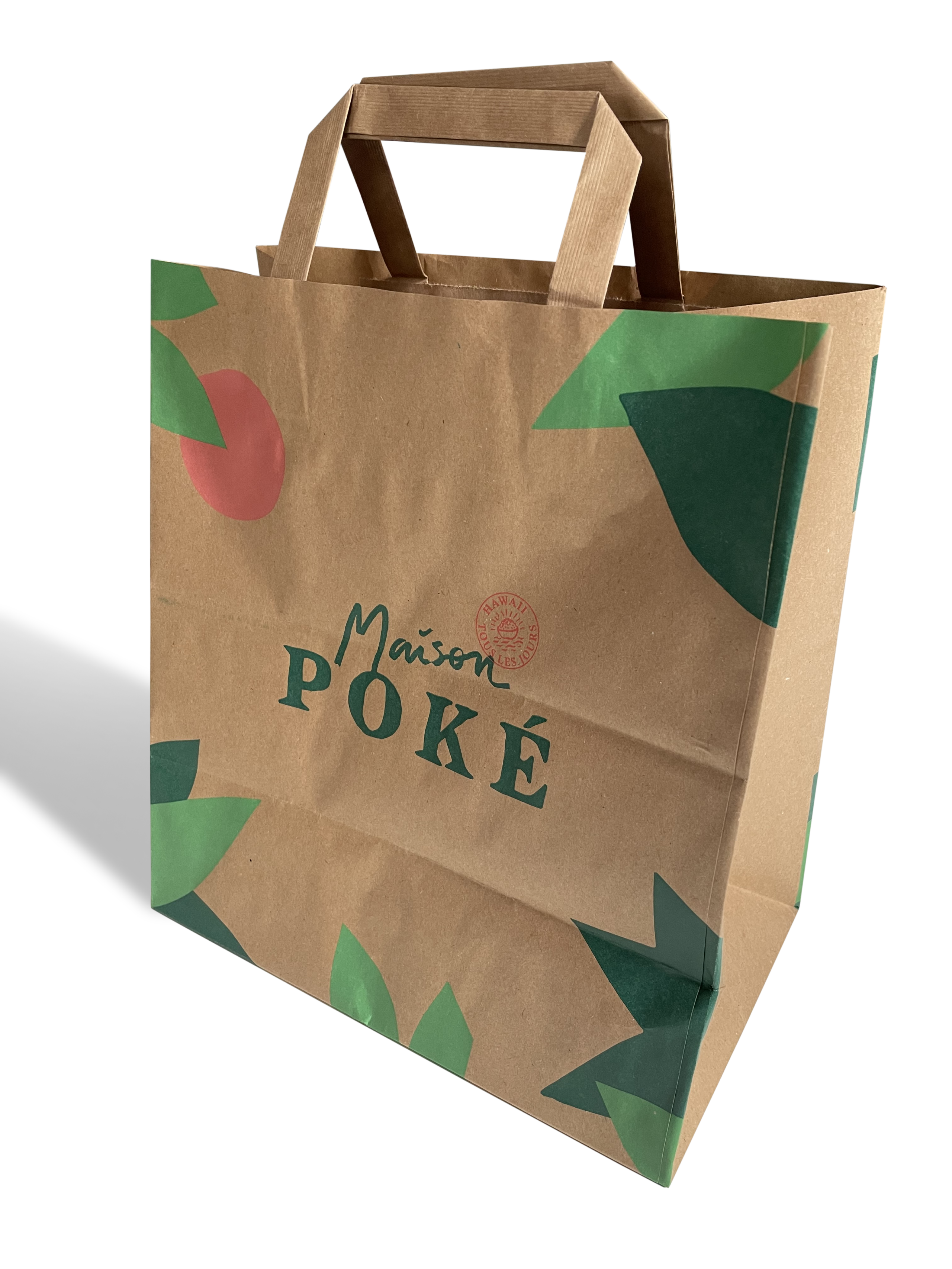 sac papier kraft imprimé poignée plate sac kraft
